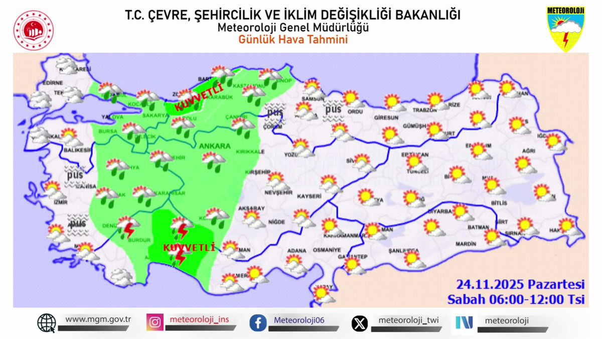 Batı ve İç Kesimlerde Hava Sıcaklıkları Düşüyor, Kuvvetli Yağış Uyarısı