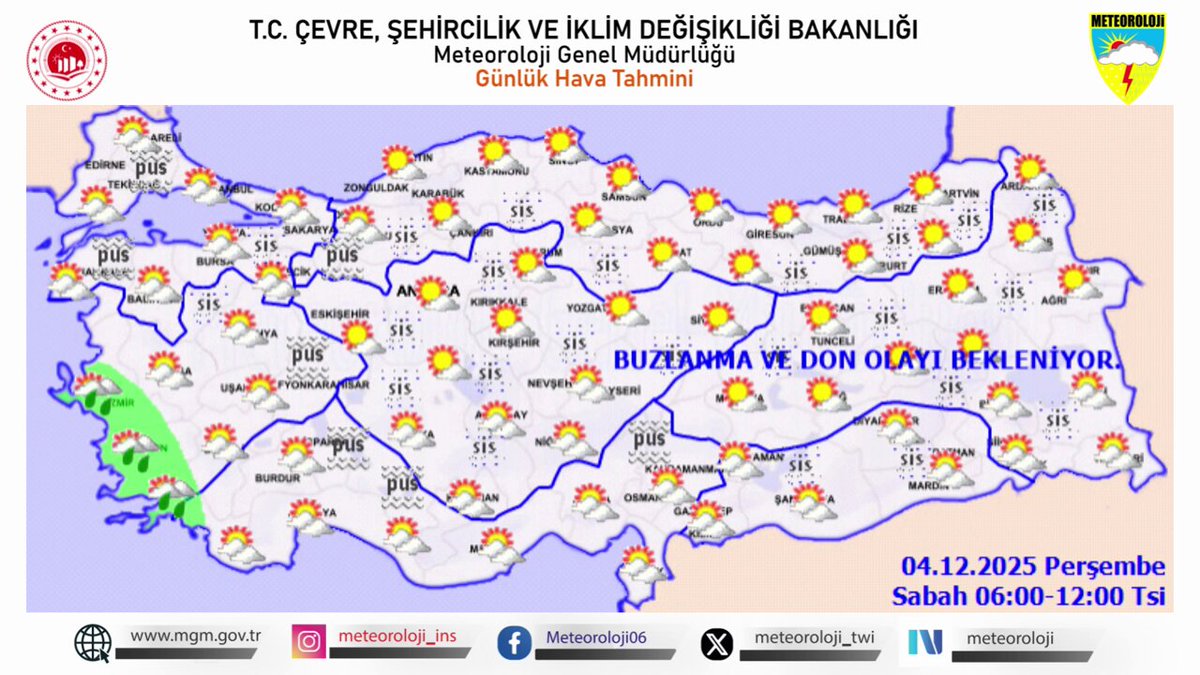 Meteoroloji'den İç Anadolu ve Doğu Anadolu Bölgeleri İçin Kuvvetli Yağış, Buzlanma ve Don Uyarısı!
