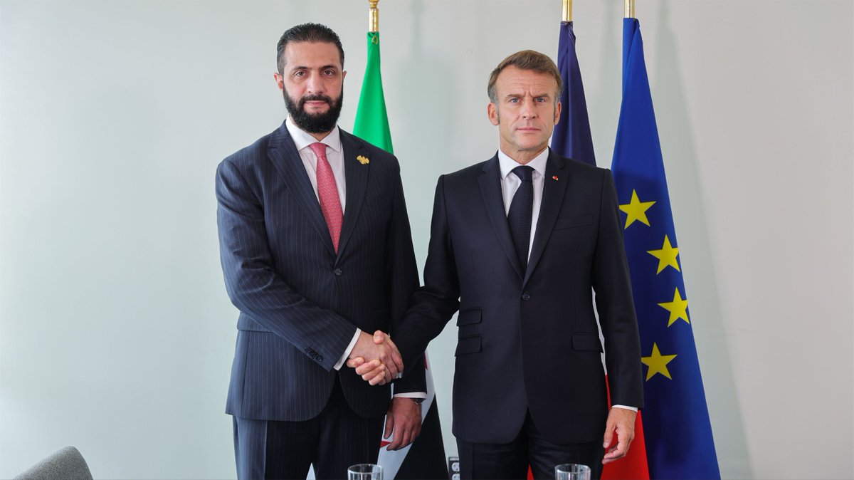 Suriye Cumhurbaşkanı Şara, Fransa Cumhurbaşkanı Macron ile Görüştü.